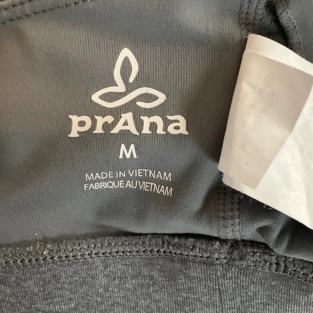 Prana‎ Womens Gray Cross Back Medium Sports Bra Athletic Activewear Top